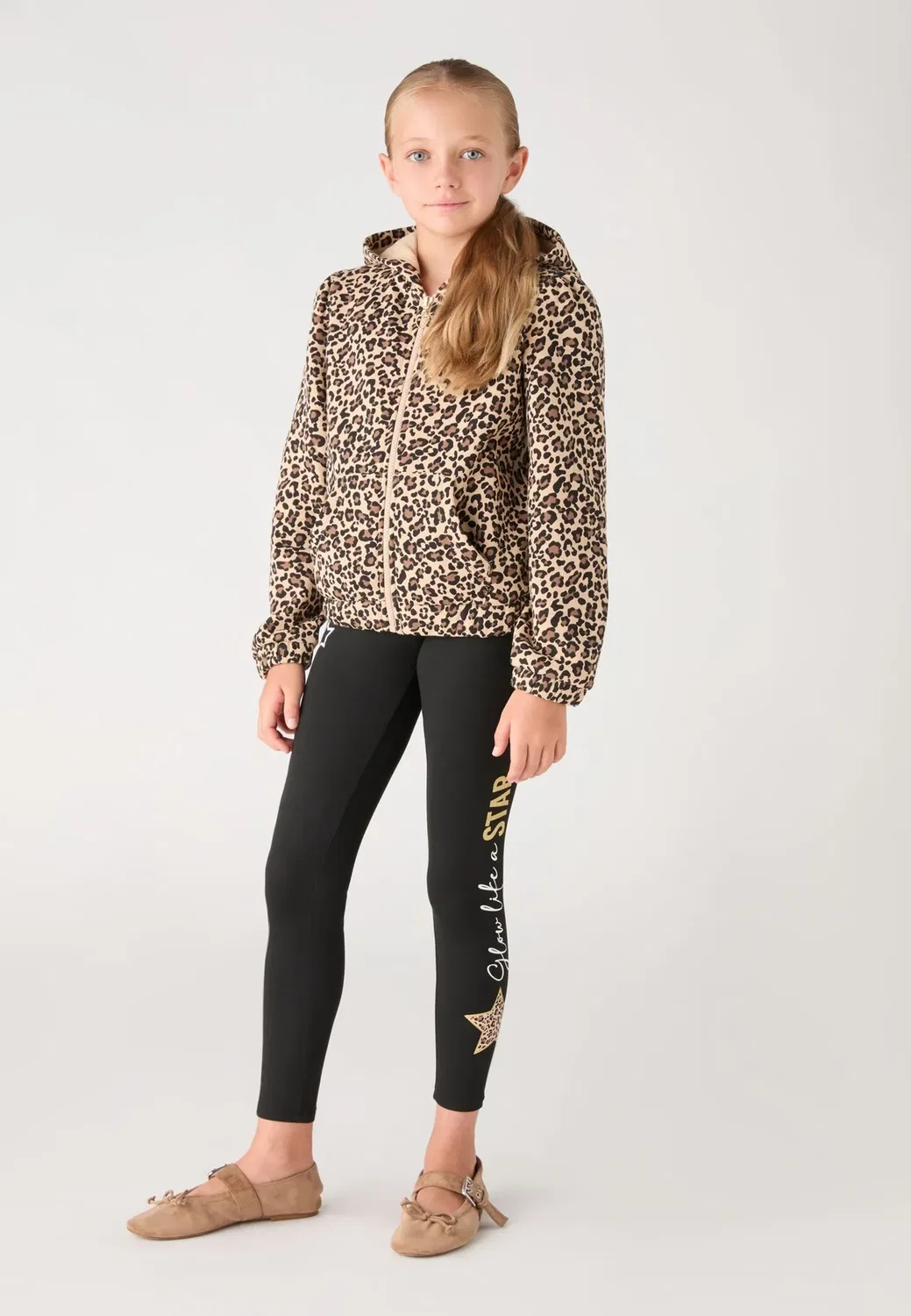 Толстовка Felpa animalier на молнии Terranova, Var Beige