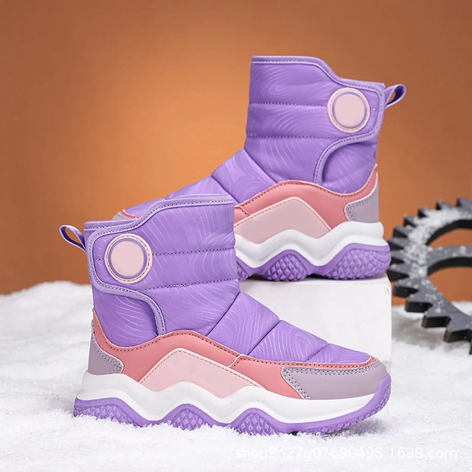 Детские зимние сапоги для девочек с меховой подкладкой, Light Violet — фото 2