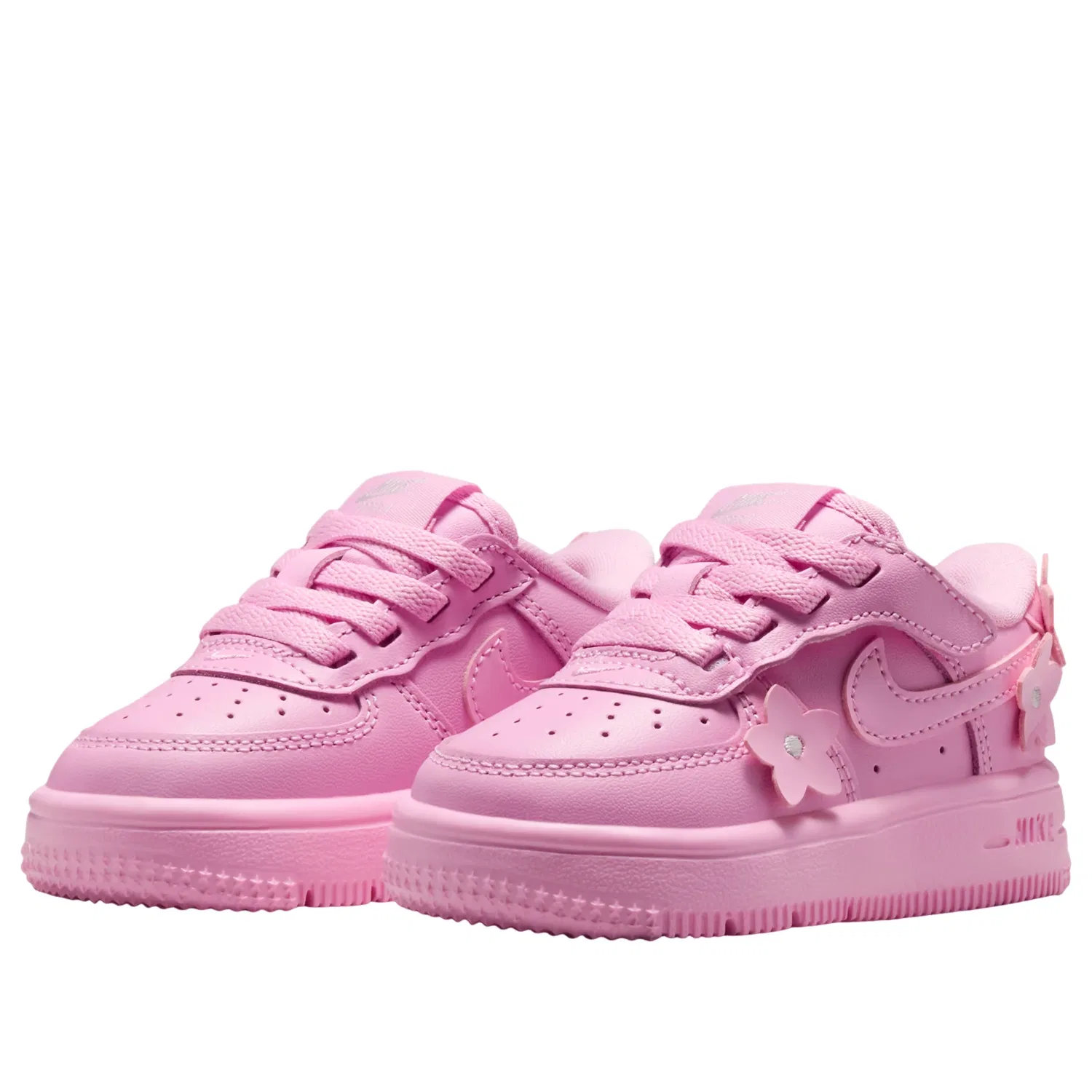 Детские кроссовки с кожаным верхом Force 1 EasyOn 'Pink Rise Pink Foam' Nike, Pink Rise/Pink Foam/Metallic Silver/Pink Rise — фото 3