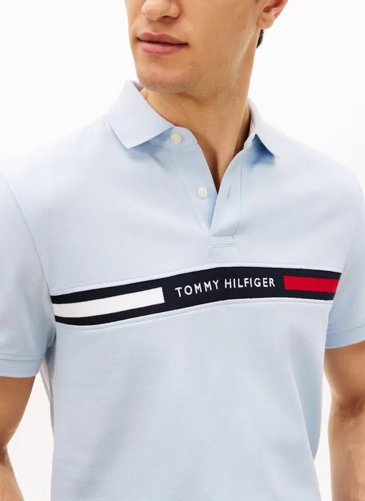 Поло с вышитым логотипом Regular fit Tommy Hilfiger, голубой — фото 3