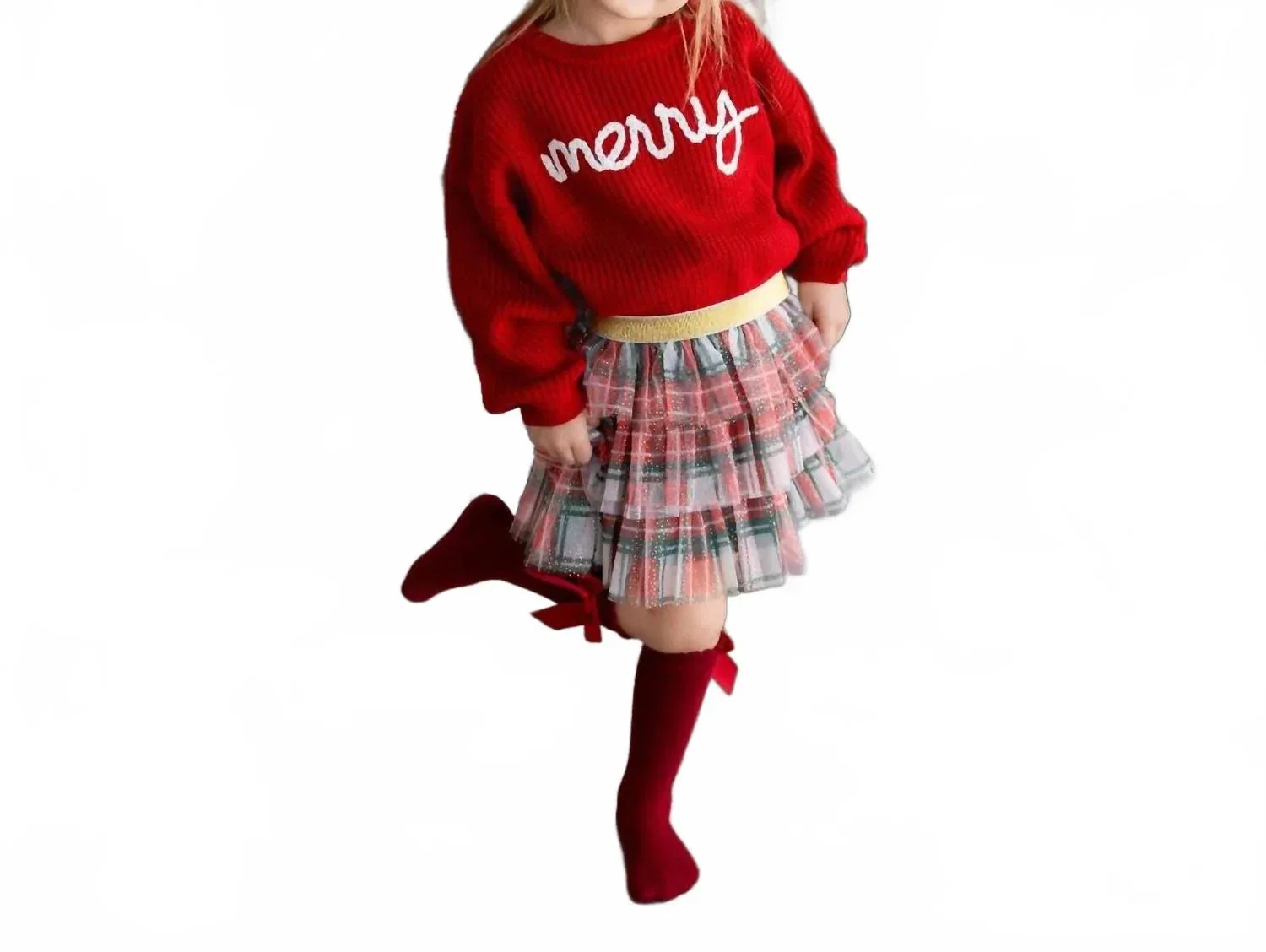 Детский свитер с вышивкой Merry Yarn Knit SWEET wink, красный — фото 4