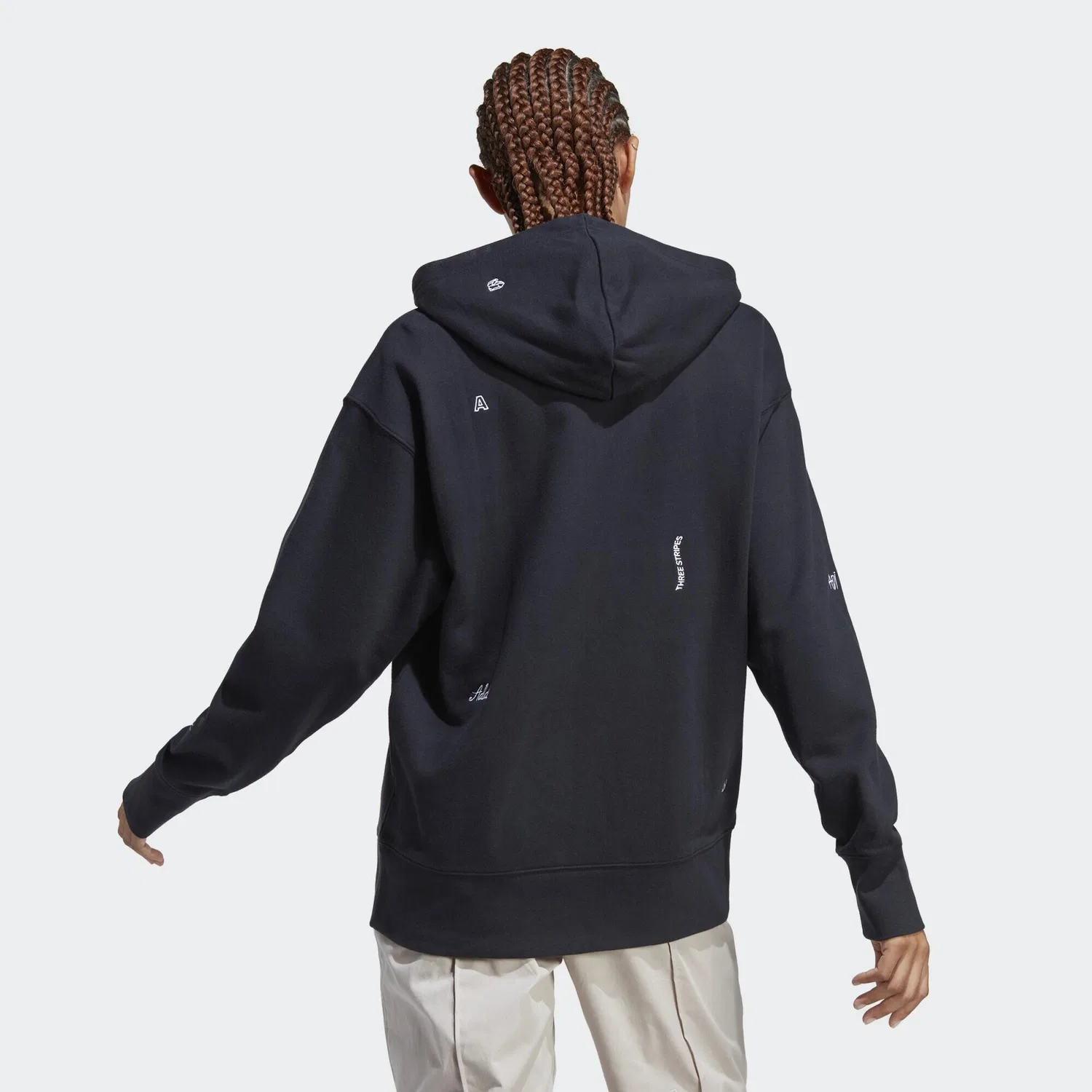 Мужское худи свободного кроя Relaxed Healing Crystals-Inspired Graphics Adidas, Schwarz Weiß — фото 4