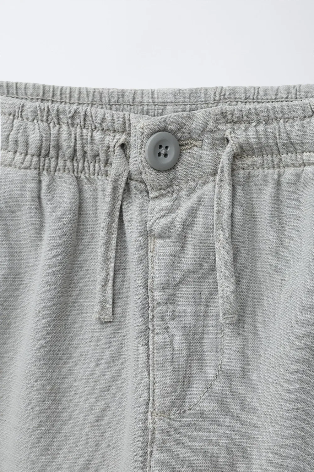 Хлопковые свободные брюки ZARA, Pearl Grey — фото 3