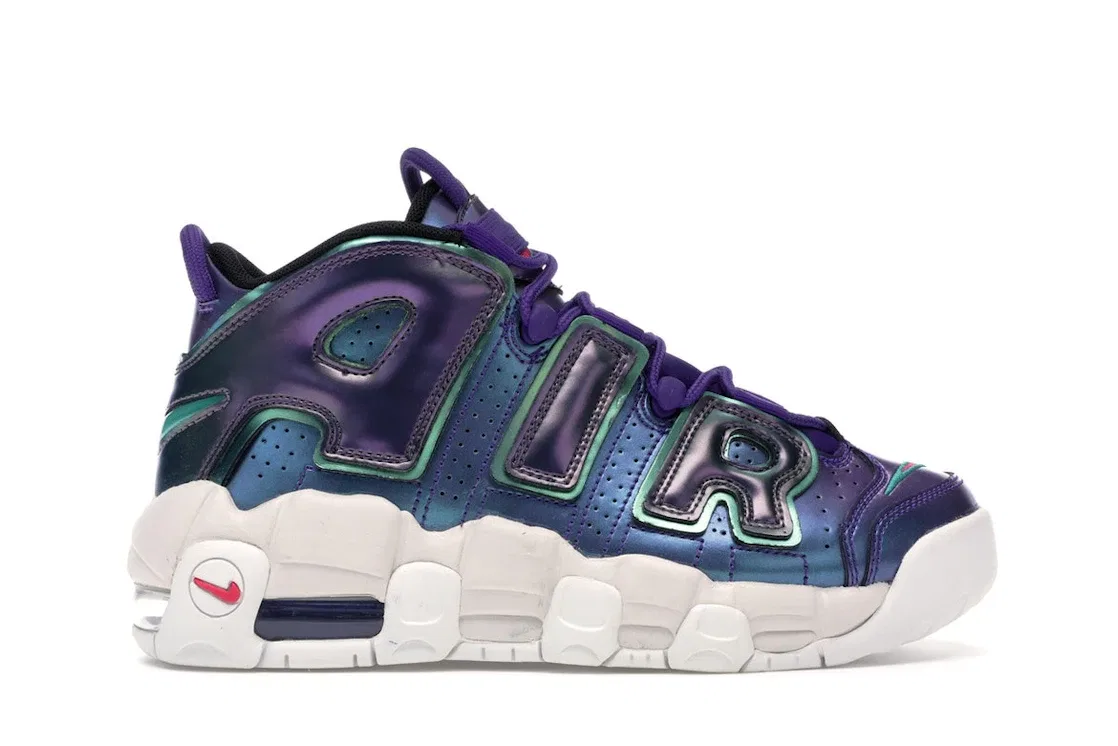 Детские кроссовки с иридиевым эффектом Nike Air More Uptempo Nike, Court Purple/Rush Pink-Neptune Green
