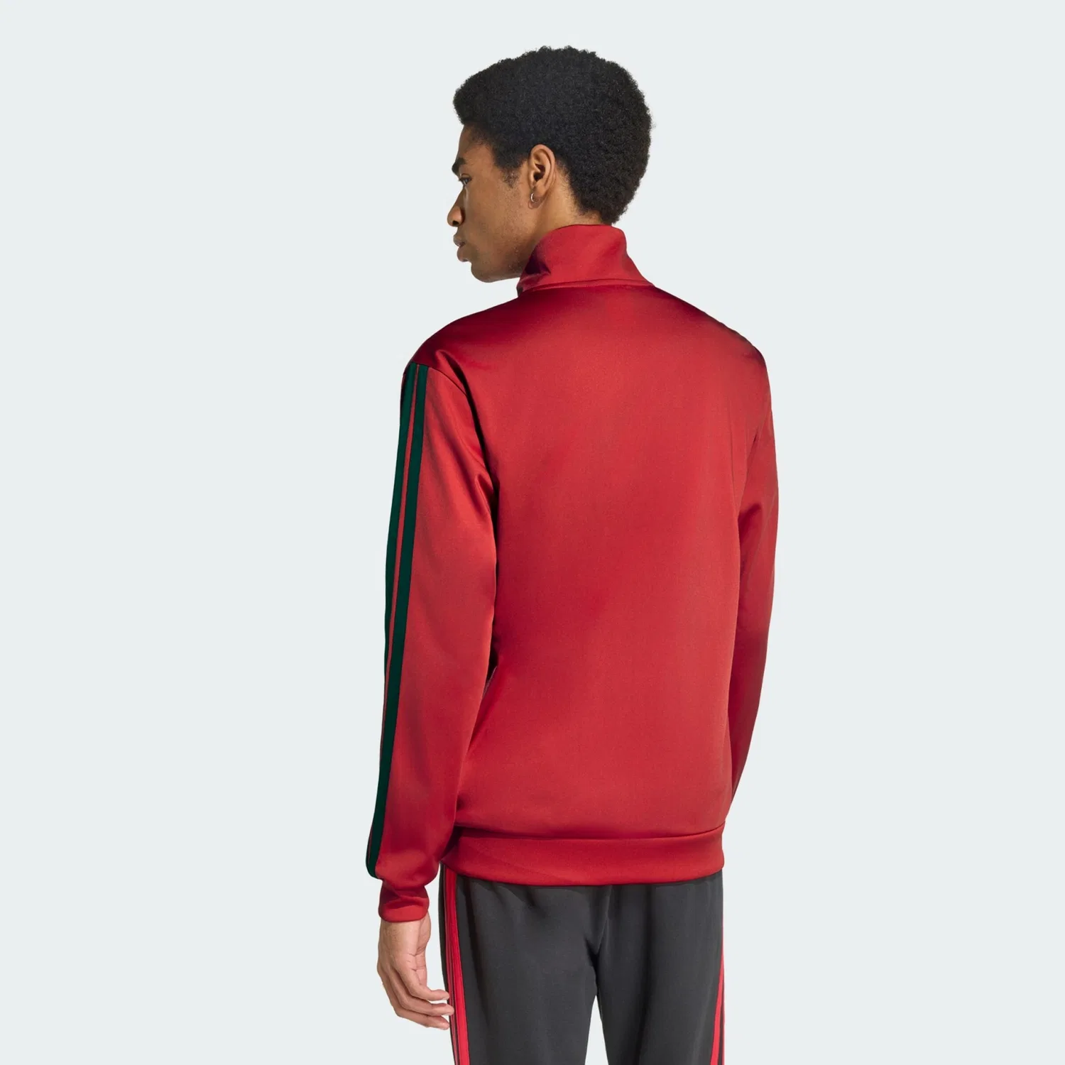 Спортивная толстовка на молнии Adidas Performance Manchester United DNA красного цвета — фото 3