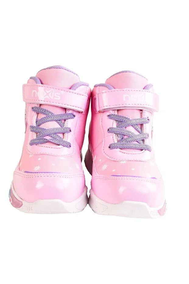 Детские кроссовки для девочек светящиеся с принтом Minibonito, Pink — фото 4