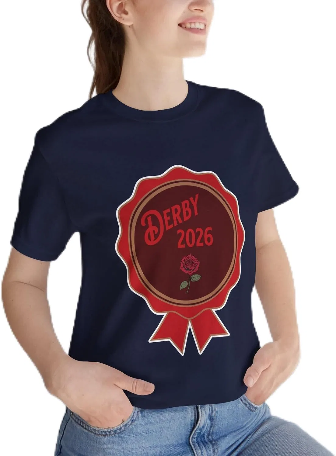 Мужская футболка с вышивкой Derby 2026 Bella+canvas, Navy