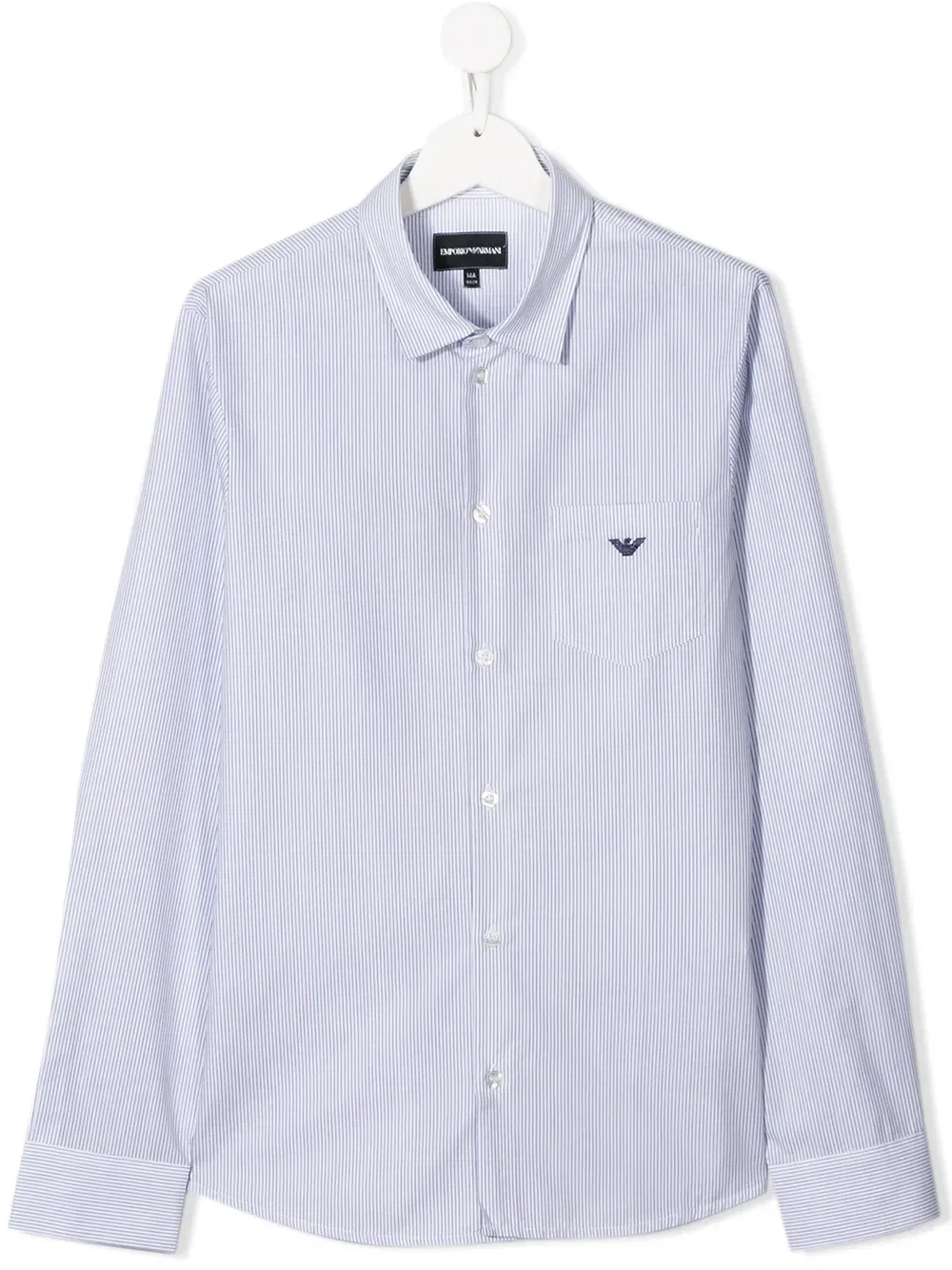 Рубашка в полоску Teen Emporio Armani Kids, синий