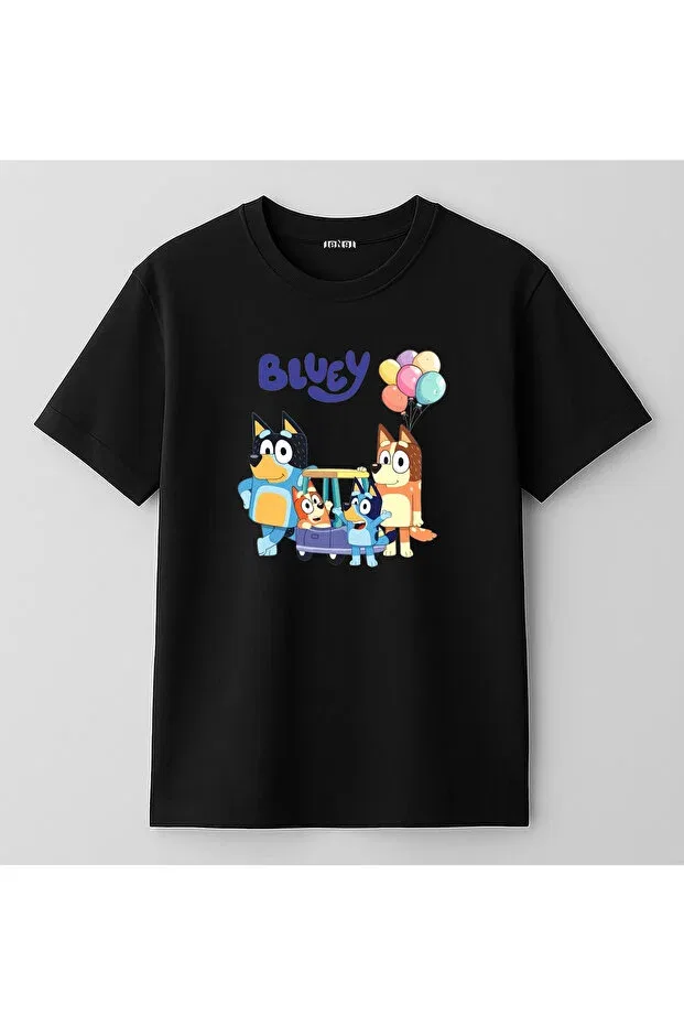 Детская футболка для девочек с принтом Bluey Blitzist, Black