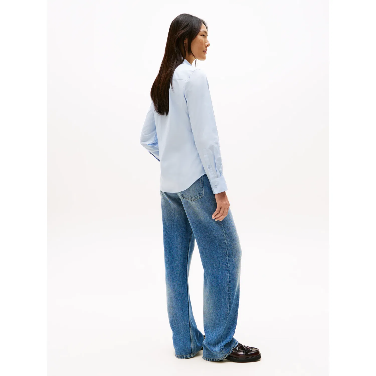 Женская хлопковая рубашка Tommy Hilfiger, Breezy Blue — фото 4