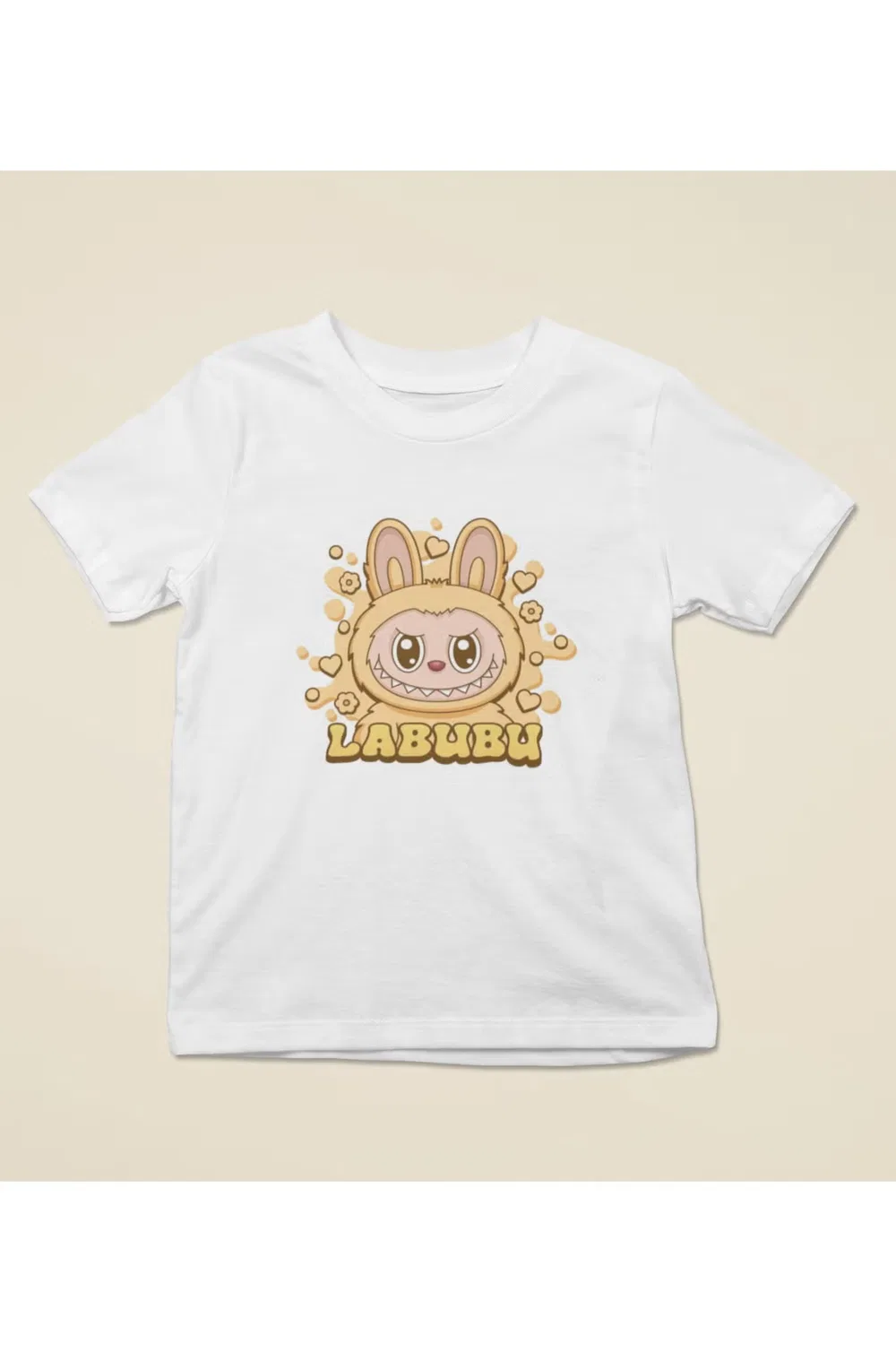 Футболка детская с принтом Labubu Zoom, белый