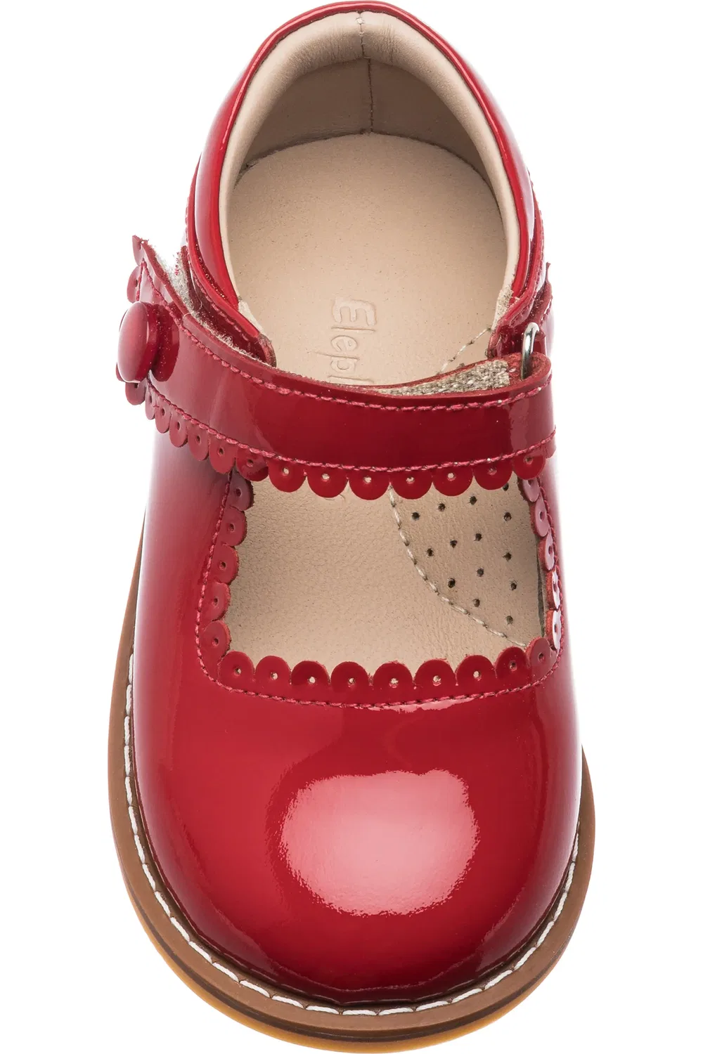 Детские туфли Мэри Джейн с волнистым краем Elephantito, Red Patent — фото 3