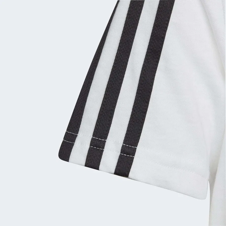Футболка с длинным рукавом Essentials 3-Stripes Cotton Tee adidas, Бело-черный — фото 3