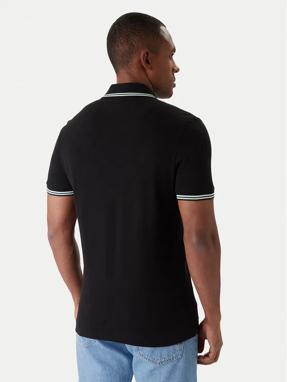 Футболка поло Lacoste regular fit, черный — фото 3