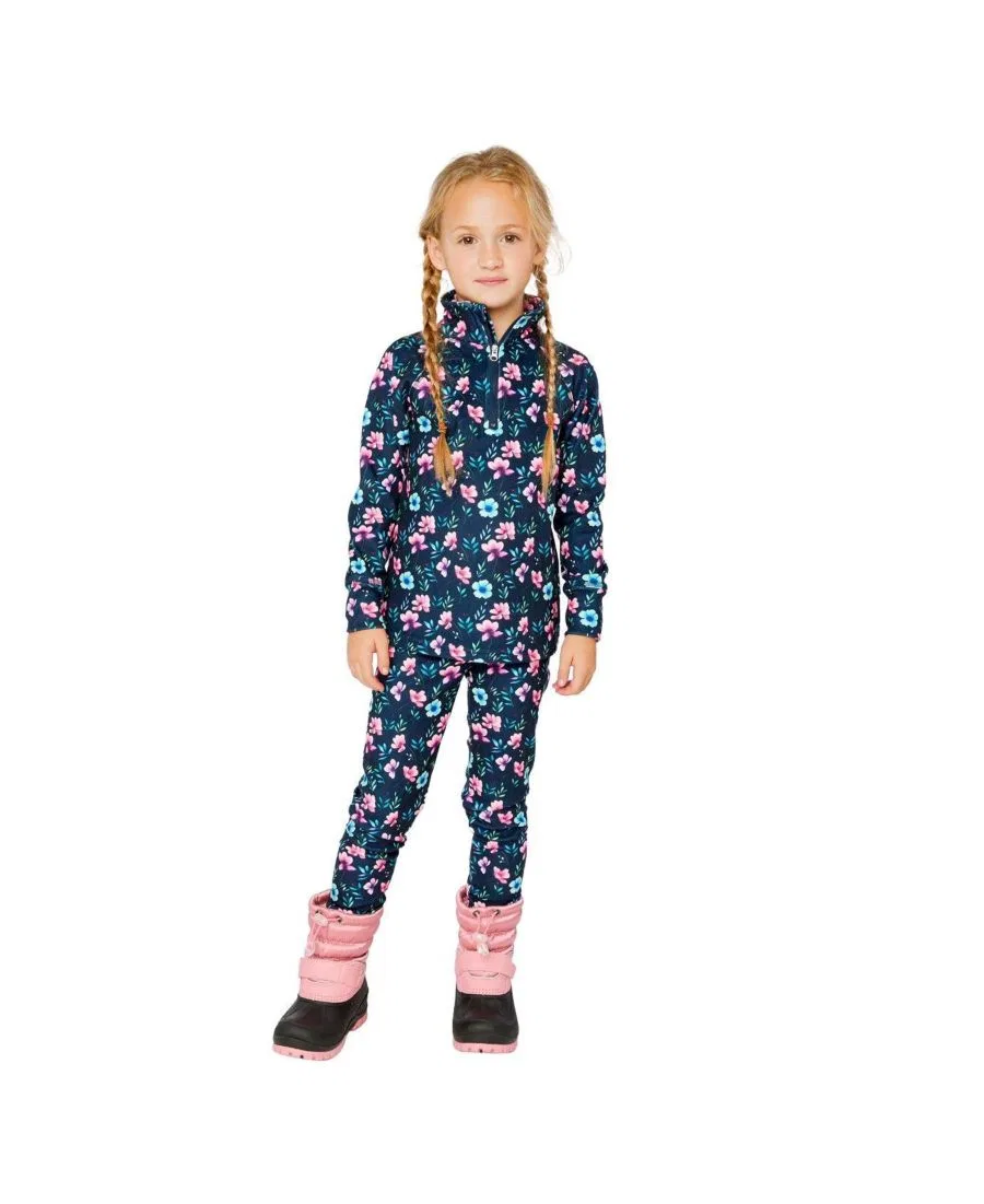 Комплект термобелья для девочек с принтом, модель Blue Floral Print Deux par Deux, Blue Floral Print — фото 2