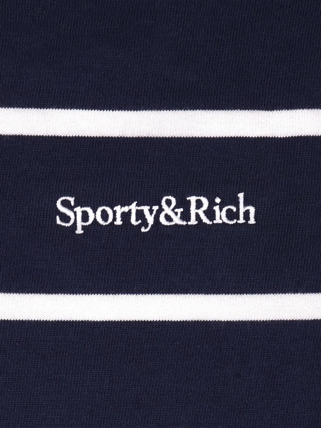 Полосатая рубашка поло с логотипом Sporty & Rich Kids, синий — фото 3