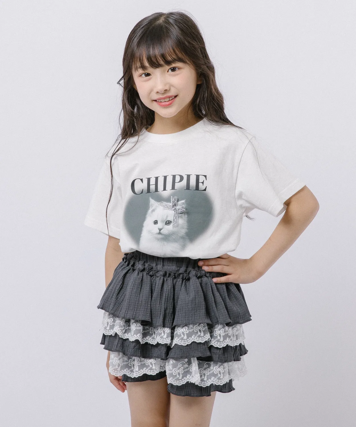 Детские шорты с фриллами и кружевом, модель Two-Tier Frill URBAN CHERRY, Pink — фото 2