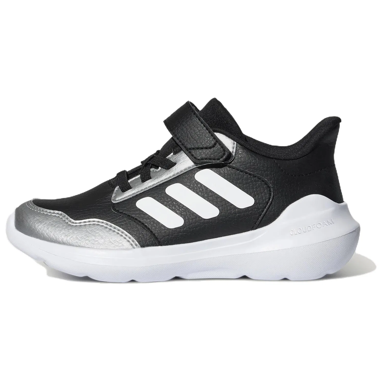 Детские кроссовки для бега с длинным шнурком Adidas, Black/White/Metallic Silver