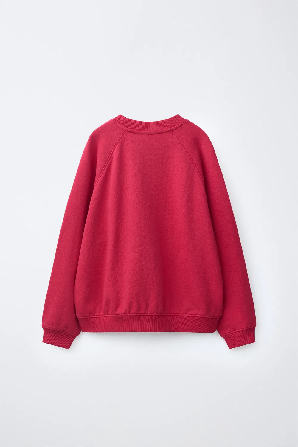 Однотонная хлопковая толстовка ZARA, Dark fuchsia — фото 2