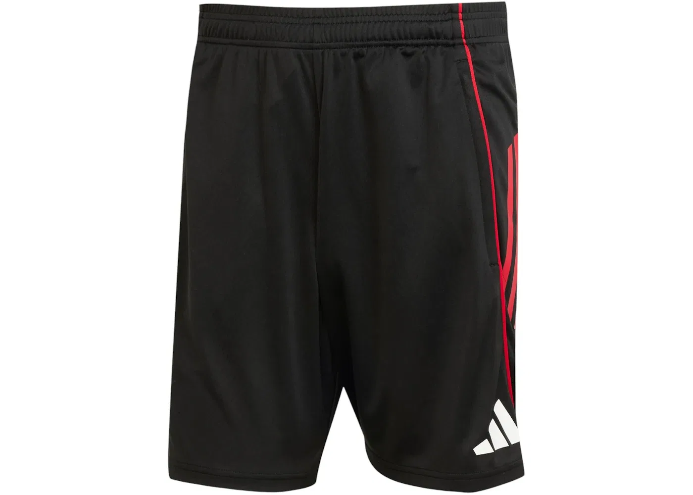 Мужские шорты для футбола с длиной выше колена Adidas, Black White Bold Red