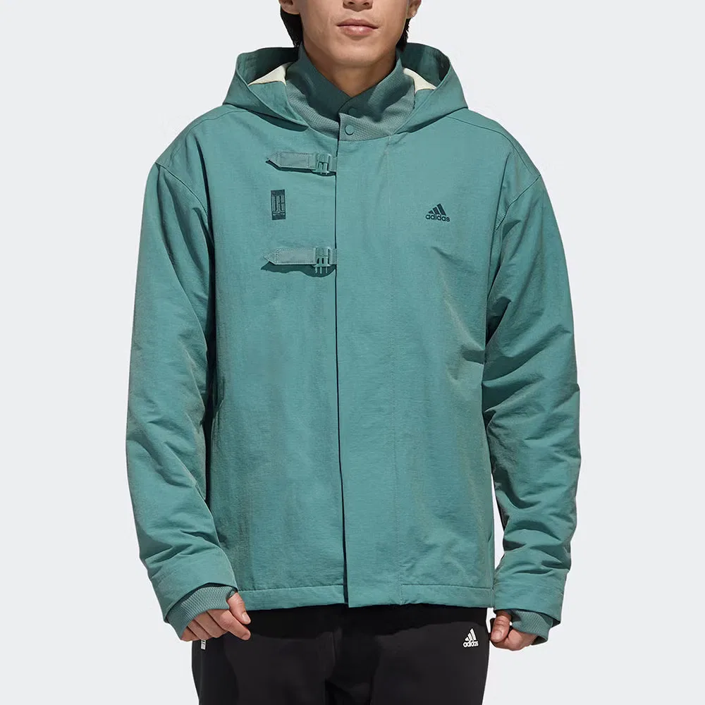 Спортивная куртка с капюшоном мужская Adidas, зеленый — фото 2