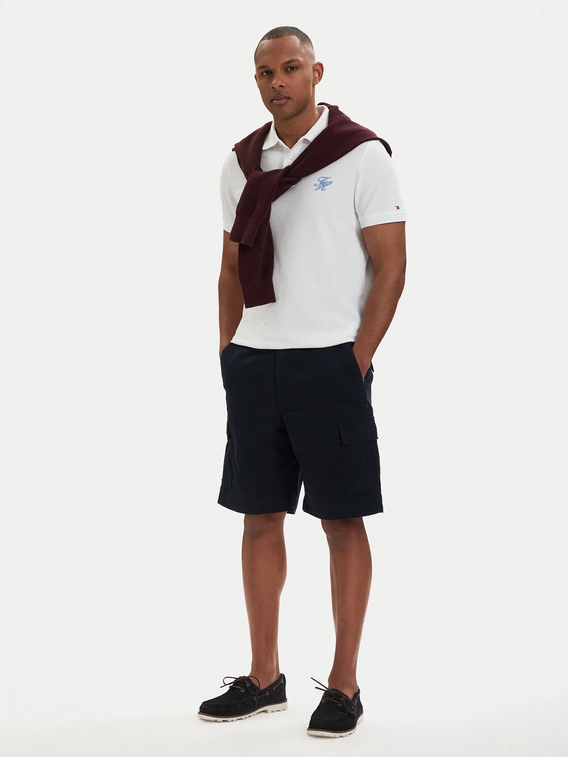 Мужские шорты из ткани свободного кроя Twill Cargo Tommy Hilfiger, темно-синий — фото 2