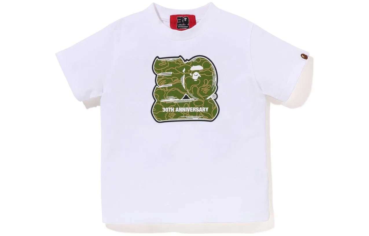 Футболка с круглым вырезом, A BATHING APE, Green White