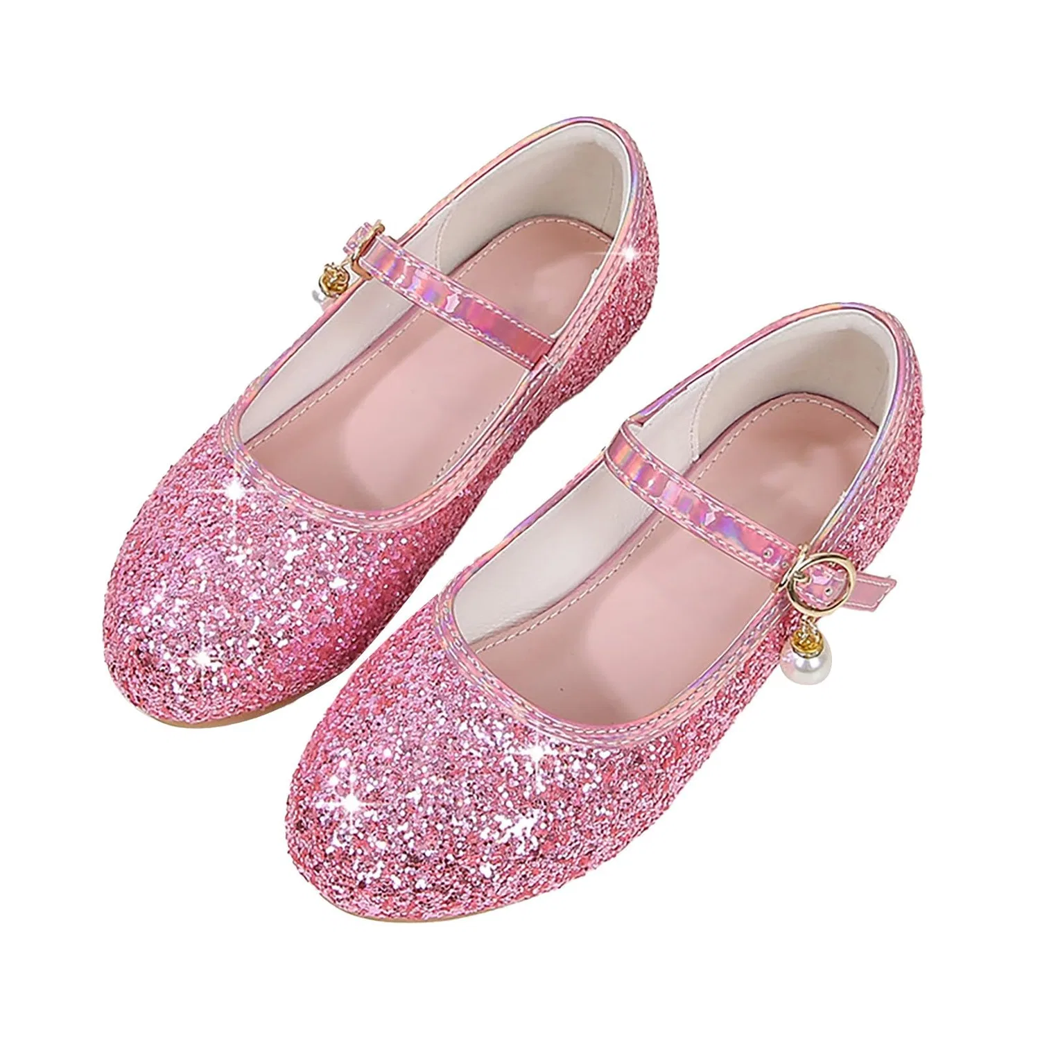 Детские туфли для девочек с блестками Mary Jane Glitter Princess Shoes BOTCAM, Pink Color