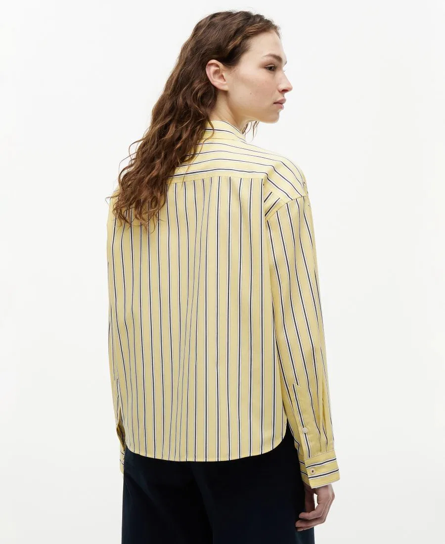 Женская рубашка свободного кроя с длинным рукавом Tommy Hilfiger, Licorice Stripe Citronella — фото 4