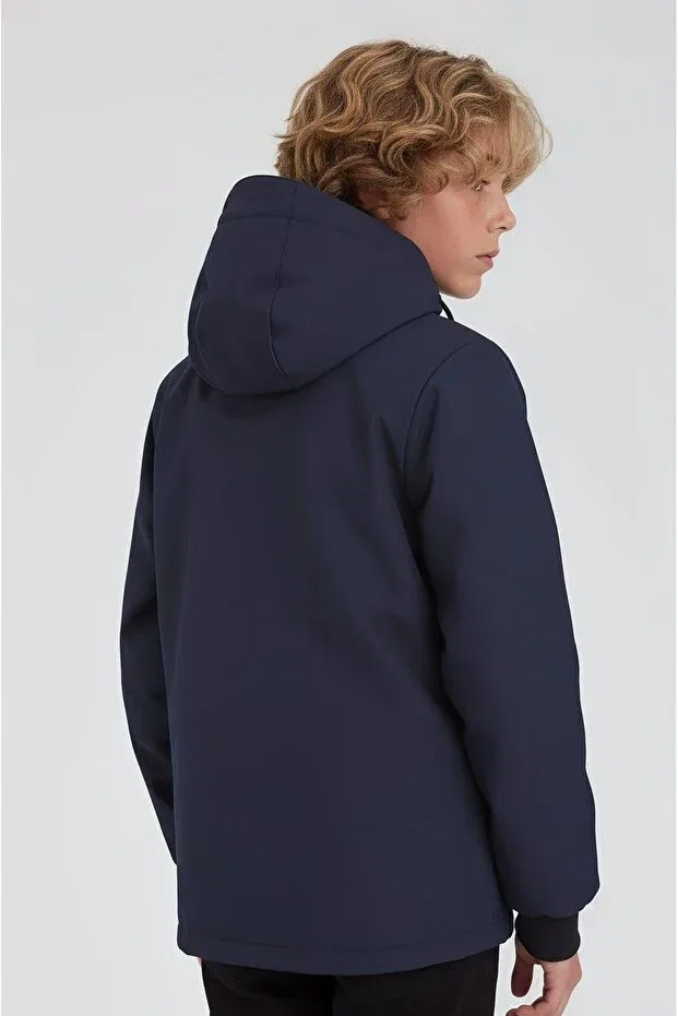 Детское спортивное пальто для мальчиков с капюшоном Civiltipolo, Navy Blue — фото 4