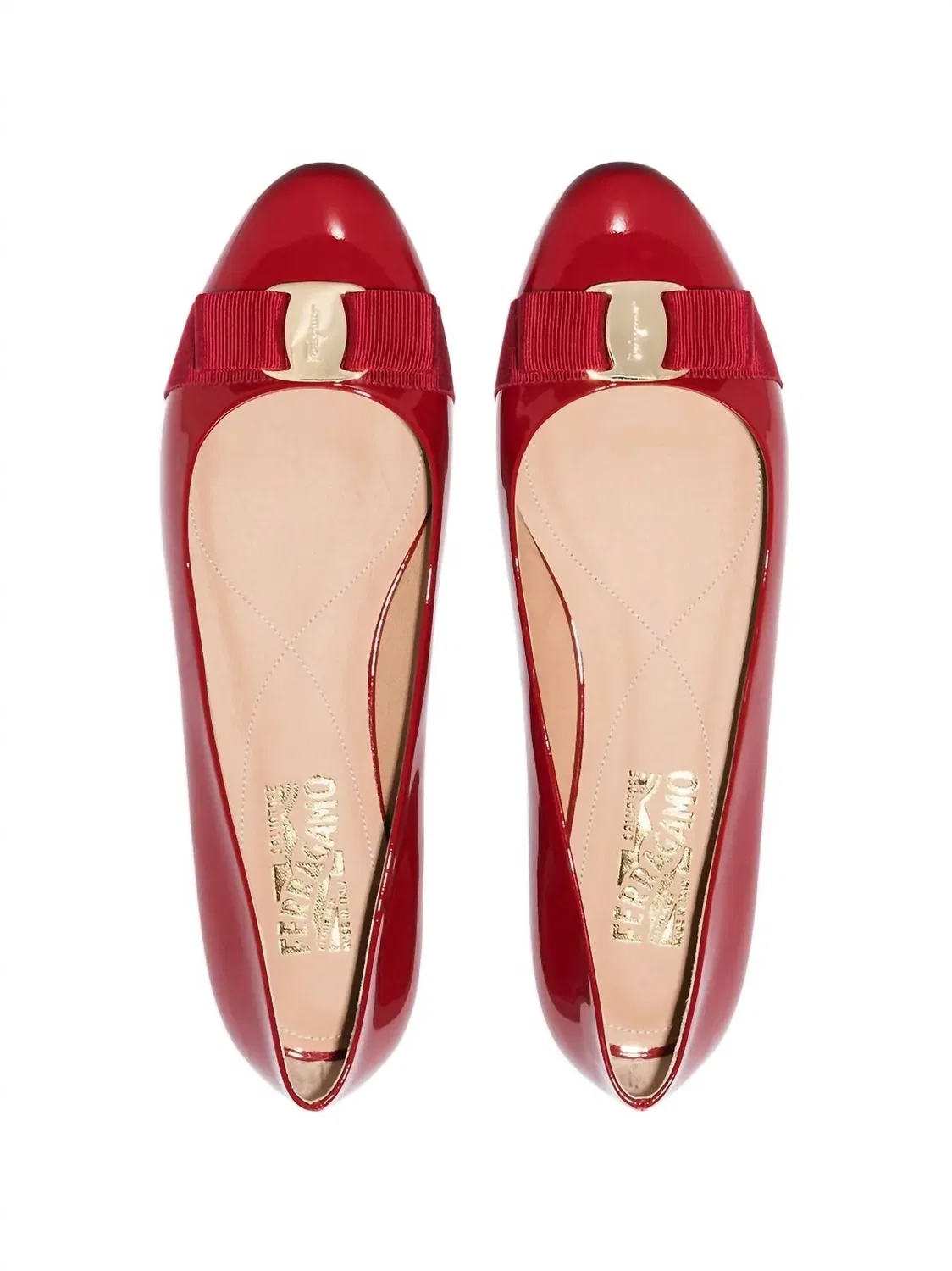 Детские балетки для девочек с бантом Vara Bow Ferragamo, красный — фото 2
