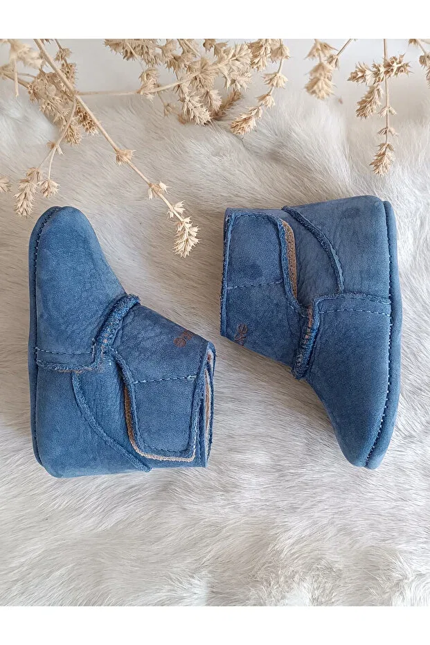 Детские ботинки для мальчиков из натуральной кожи с мехом Lucca blue Hodore, Blue — фото 3