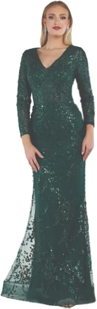 Женское вечернее платье с пайетками Modest Plus Size, Hunter Green