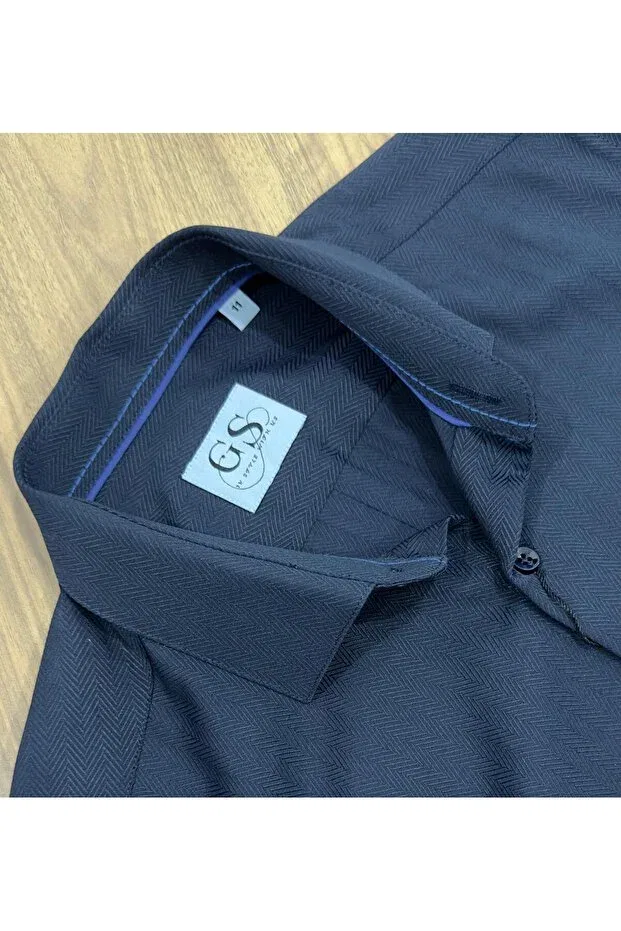 Детская рубашка для мальчиков с длинным рукавом Dobby Gs Tekstil, Navy Blue — фото 4