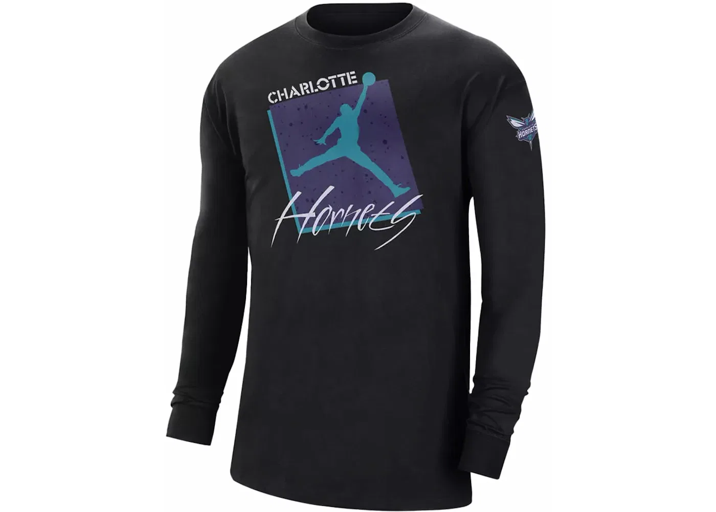 Мужская футболка с принтом Jordan NBA Charlotte Hornets Courtside Statement Edition Max 90 T-shirt, Black