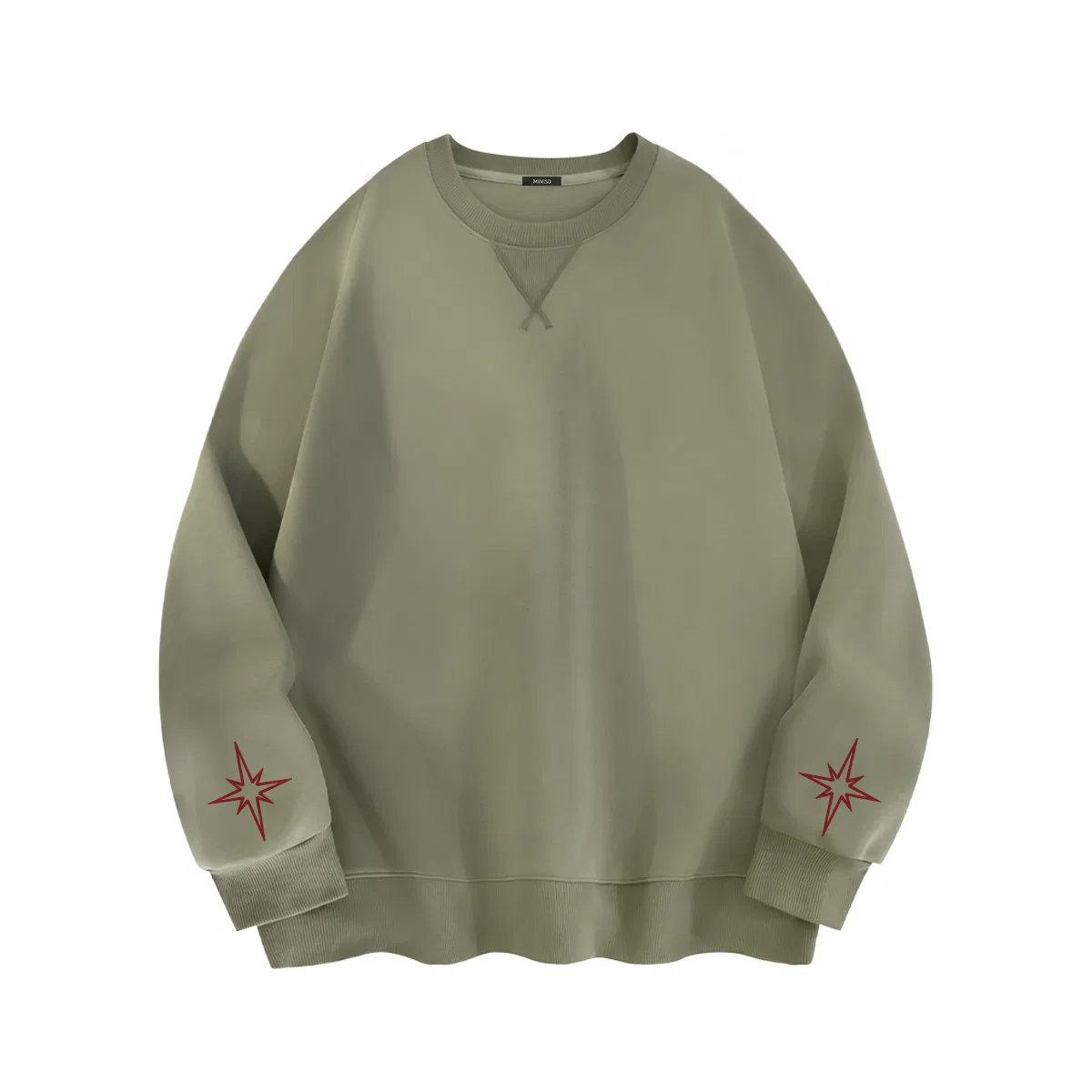 Детский свитшот с круглым вырезом MINISO, Gray Pea Green