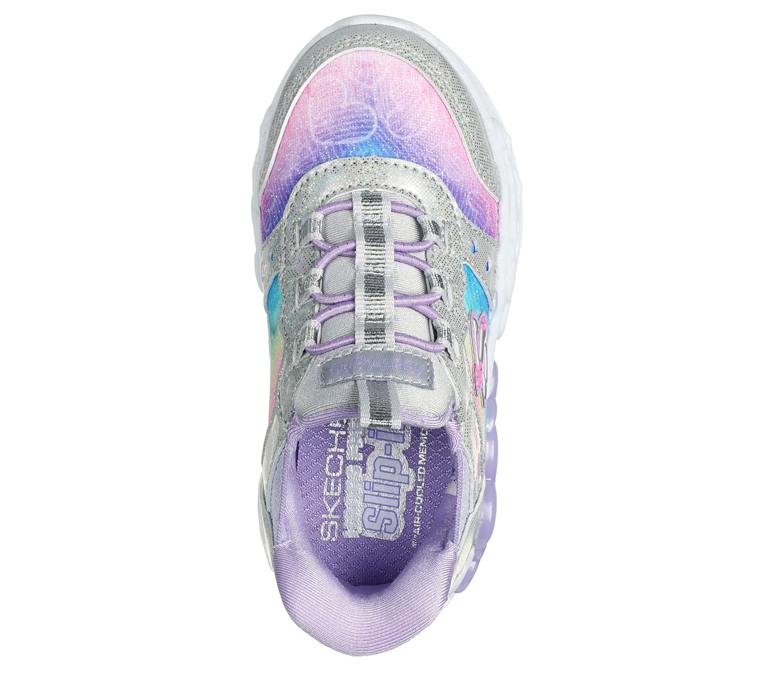 Детские кроссовки со светящейся подошвой INFINITE HEART LIGHTS ETERNAL SHIMMER Skechers, Цвет Silver — фото 2