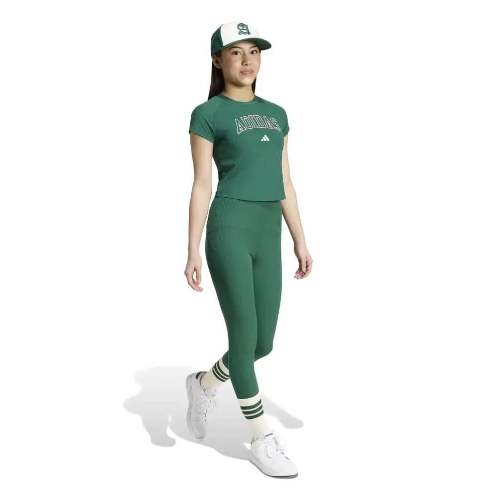 Леггинсы Adidas Sport Seasonals Collegiate Typography 7/8, зеленый — фото 4