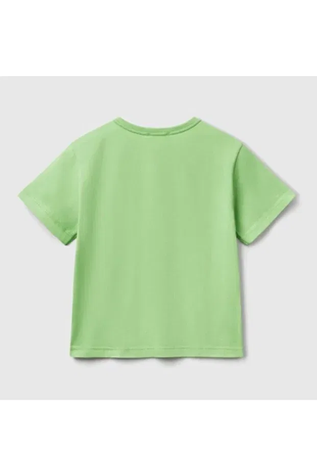 Детская футболка для мальчиков с принтом United Colors Of Benetton, Light Green — фото 2