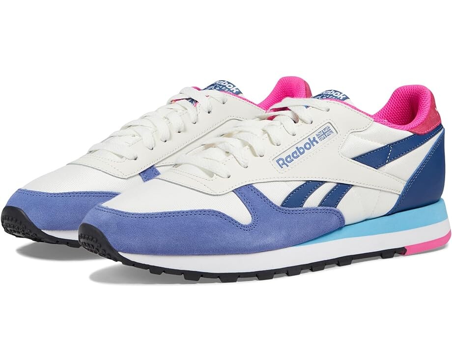 

Кроссовки Reebok Lifestyle Classic Leather, цвет Chalk/Blue/Laser Pink