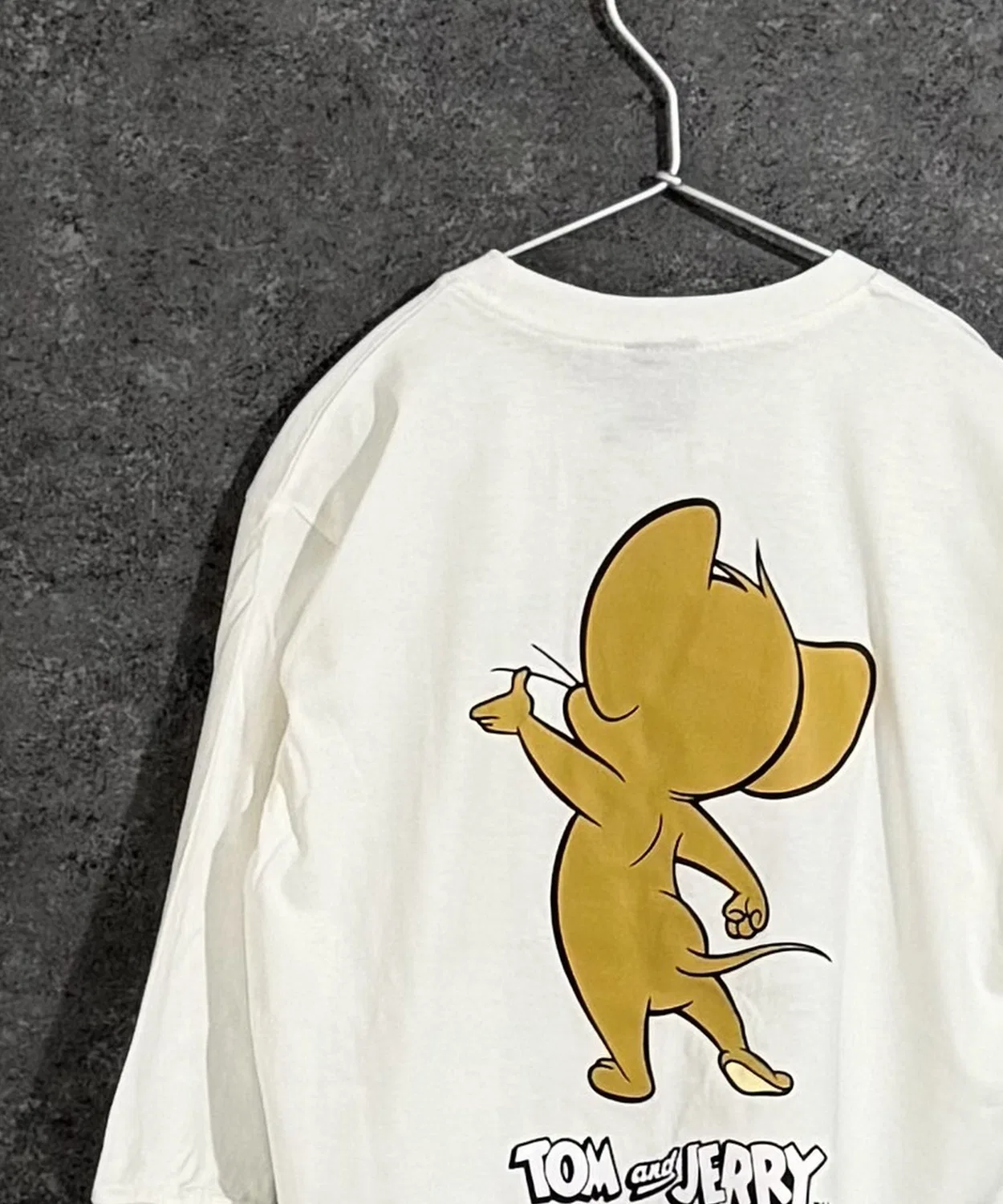 Детский оверсайз лонгслив с принтом TOM&JERRY, Off White