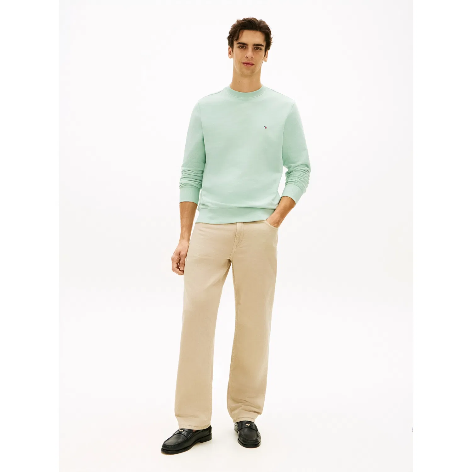 Мужской свитшот из хлопка Essential Terry Crewneck Tommy Hilfiger, Crushed Mint — фото 3