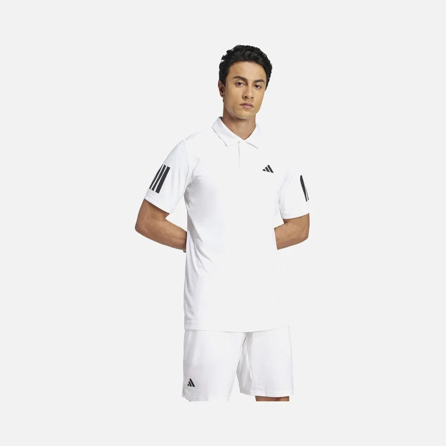 Мужская футболка-поло с воротником и коротким рукавом Climacool Club Tennis 3-Stripes Two Button Polo Collar Freelift Design adidas, Темно-синий — фото 4