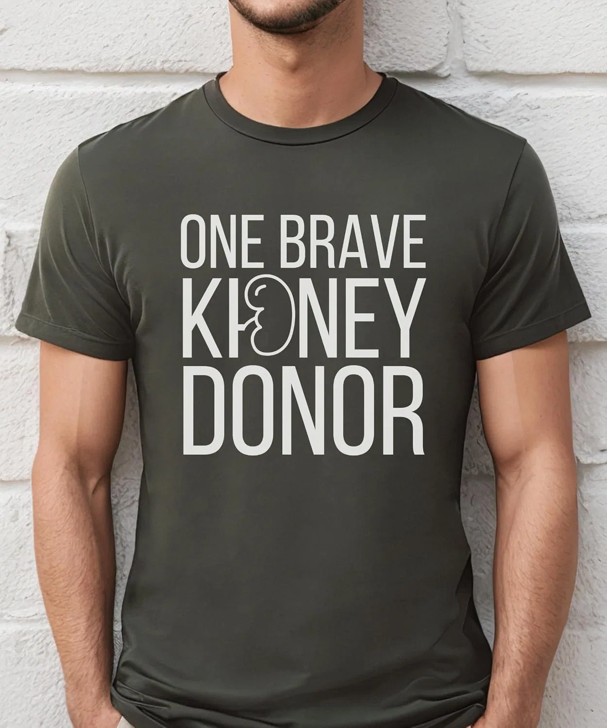 Футболка с принтом Kidney Donor Bella Canvas 3001, Army — фото 2