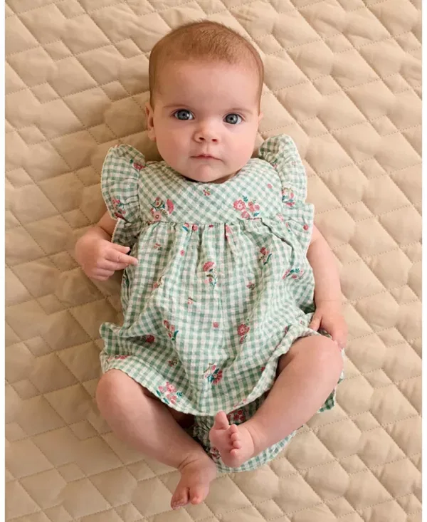 Детский комплект для девочек с воланами Frida Ruffle Top & Bloomer Set Purebaby, Frida Print — фото 2