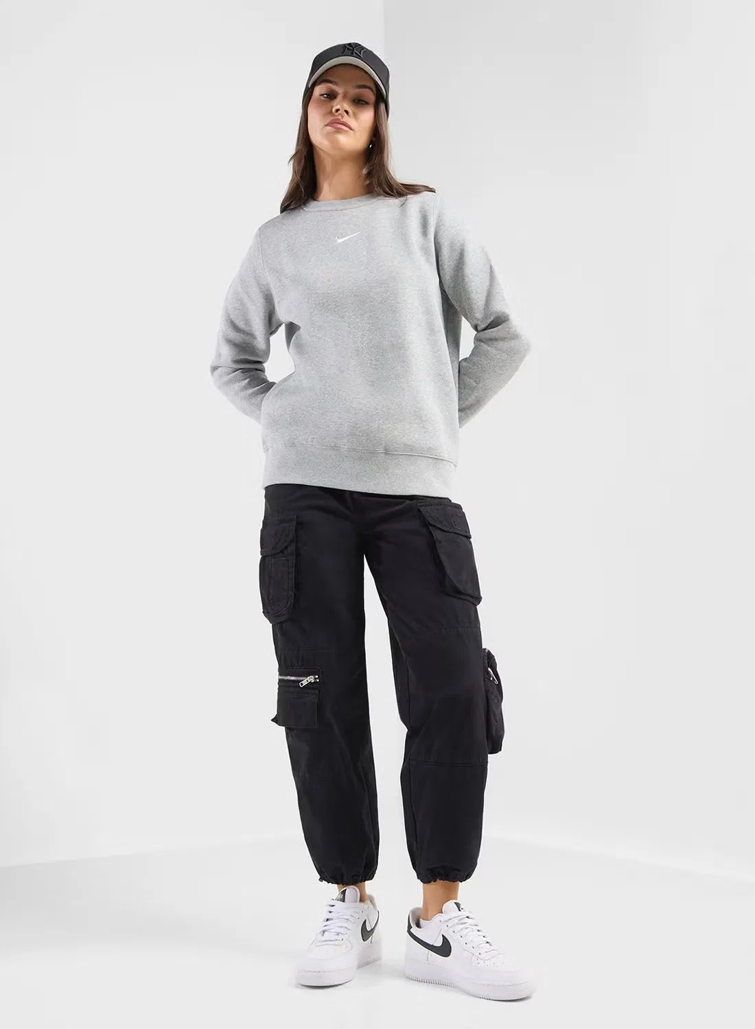 Свитшот с круглым вырезом Phoenix Fleece Nike, серый — фото 4