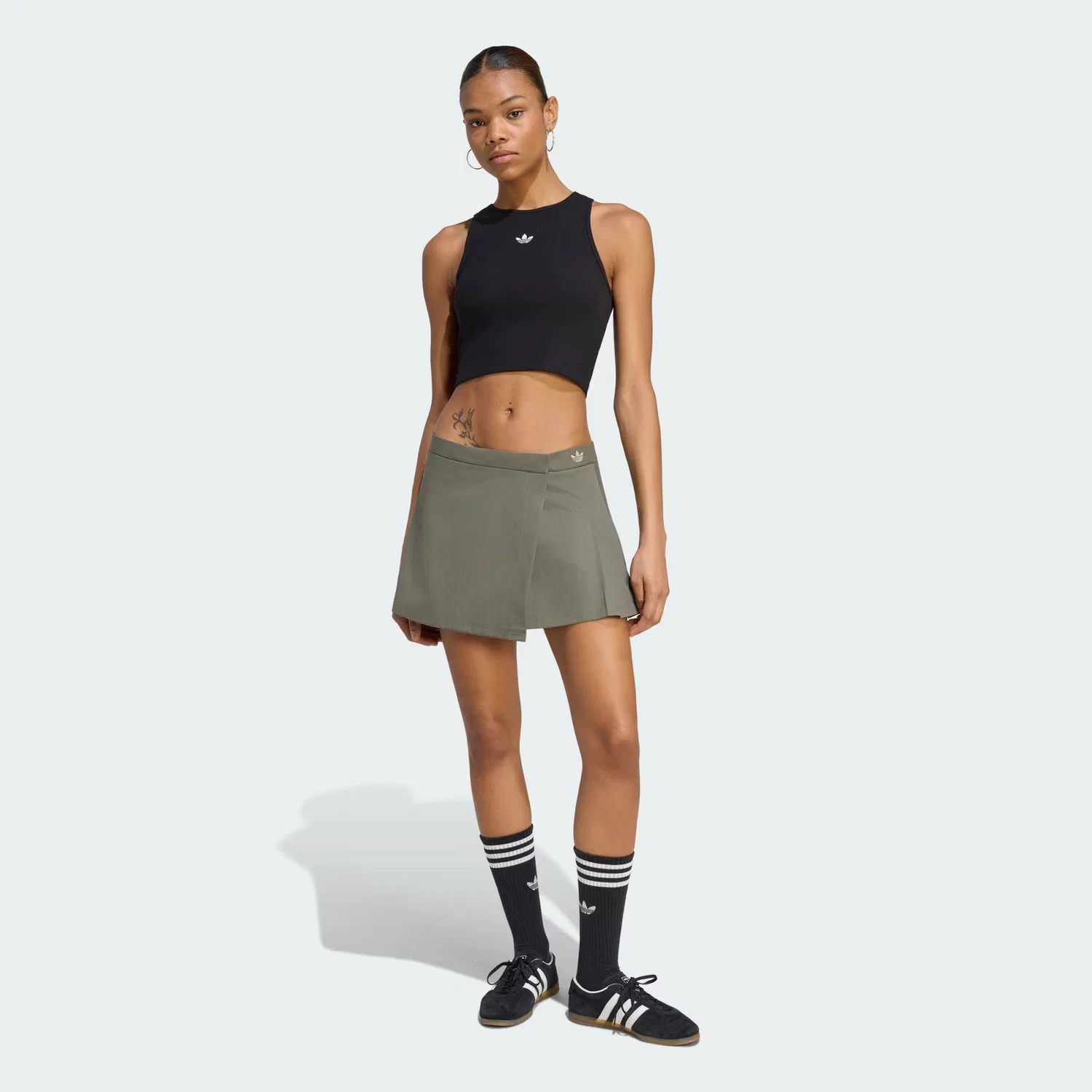 Женская плиссированная юбка Adidas Originals, Branch/Silver Pebble — фото 3