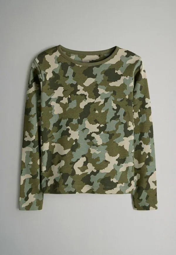 Пижамный комплект из 4 предметов с камуфляжным принтом Regular fit The Set, Navy, Khaki, темно-синий/хаки — фото 3
