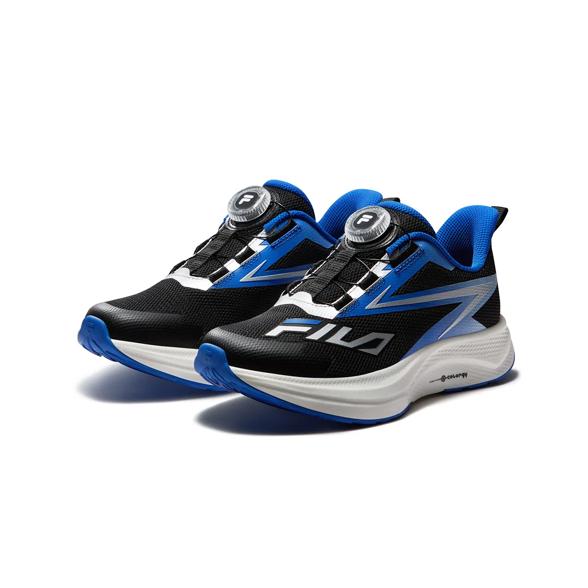 Детские кроссовки для бега с шнуровкой FILA KIDS, Black/Marine Blue — фото 4