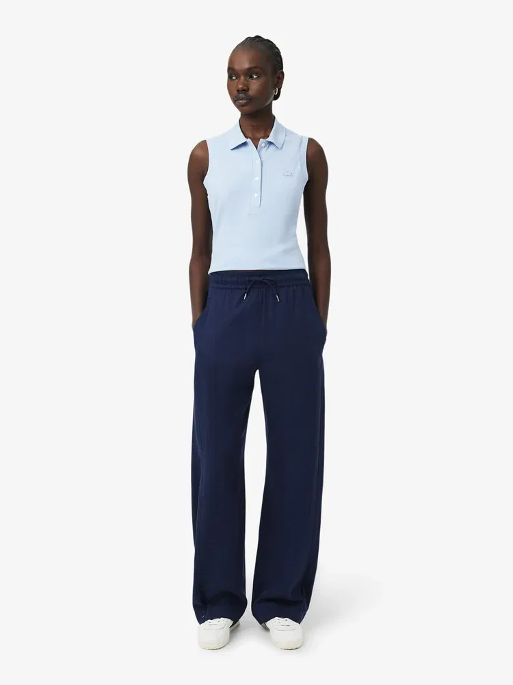 Брюки женские LACOSTE HF6777, широкие, лен с лиоцеллом, Navy